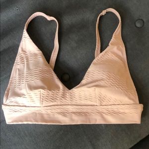 Aerie Jacquard Longline V Scoop Bikini Top